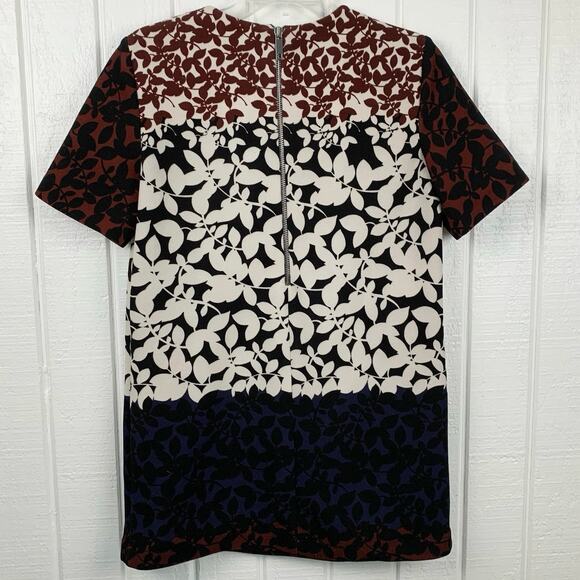 Zara Women Short Sleeve Mini Dress Preppy Office Colorblock Floral Size Small - Picture 6 of 8